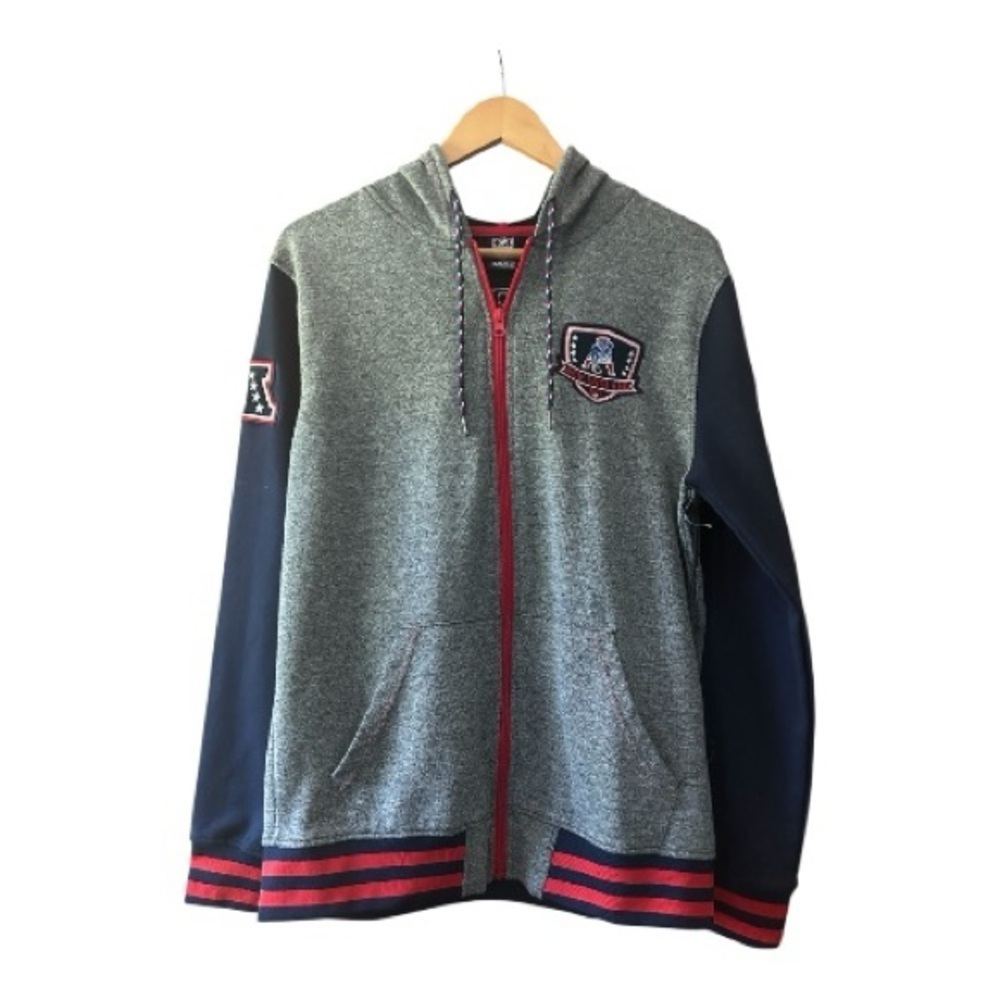 New England Patriots Unisex Ultra Game Full Zip Varsity Hooded Sweatshirt